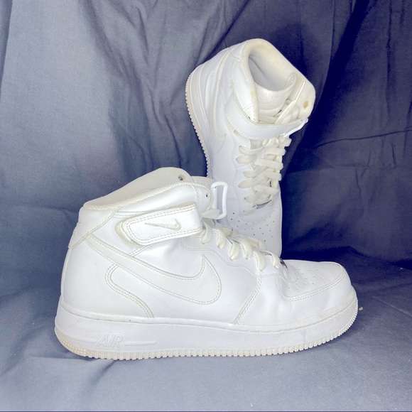 Nike Other - Nike Air Force 1 Mid Sneaker Mens Size 10.5 White Strap Basketball Athletic Shoe